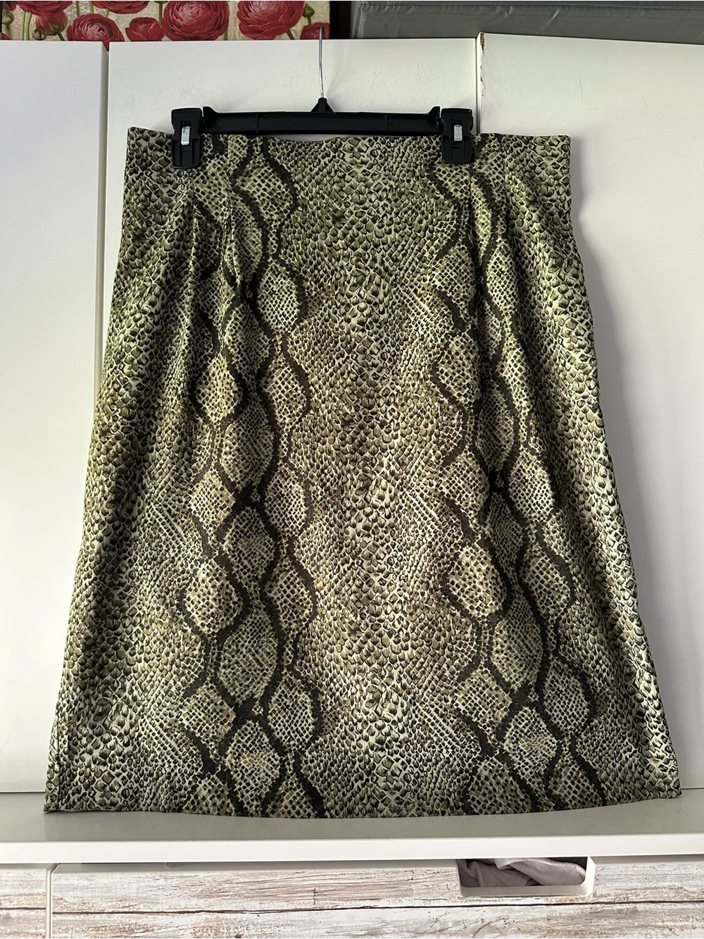 🐍 Avenue Stretch Size 16 Snake Print Pencil Skirt Back Slit Y2K